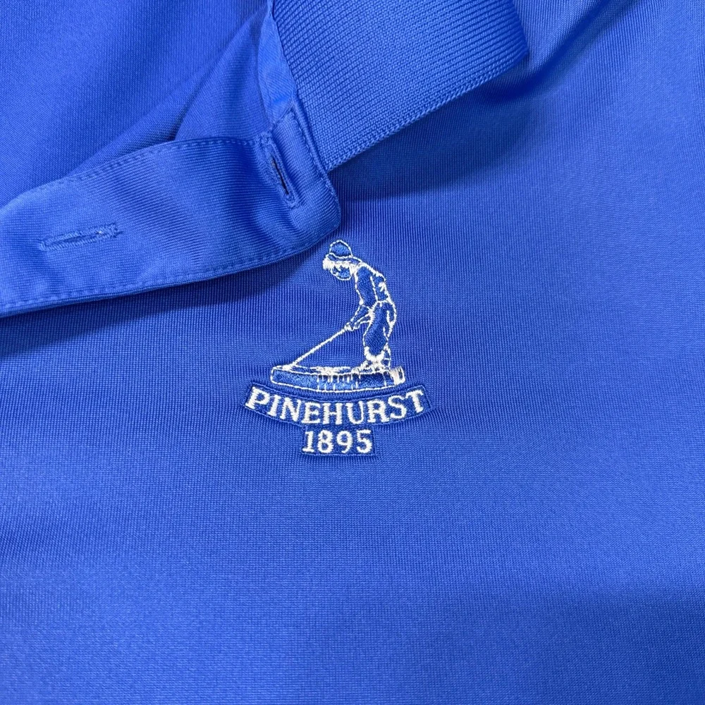 Adidas Golf Polo Shirt Men's Medium Blue Pinehurst 1895 Performance Puremotion‎